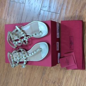 Valentino Garavani Platinum Gold Sandal 36